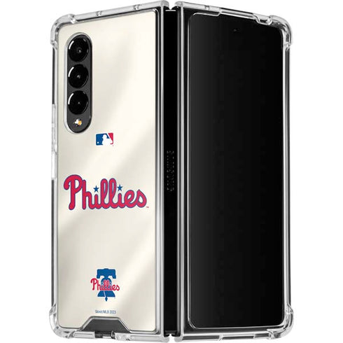 MLB Philadelphia Phillies Road Jersey Galaxy Z Fold4 5G Clear Case