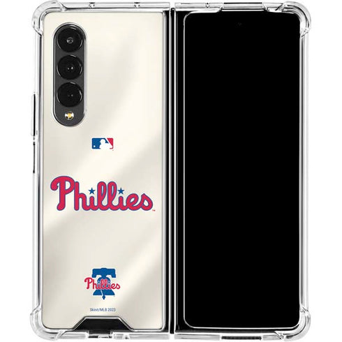 MLB Philadelphia Phillies Road Jersey Galaxy Z Fold4 5G Clear Case