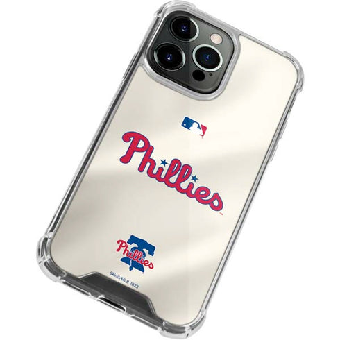MLB Philadelphia Phillies Road Jersey iPhone 14 Pro Clear Case