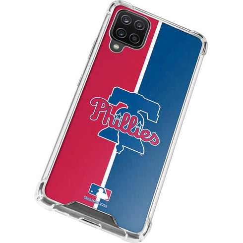 MLB Philadelphia Phillies Split Galaxy A12 Clear Case