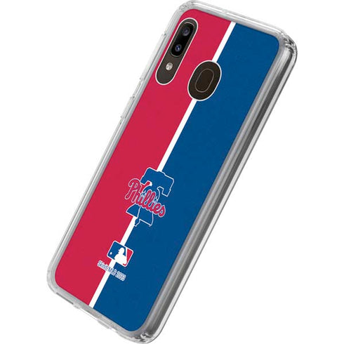MLB Philadelphia Phillies Split Galaxy A20 Clear Case