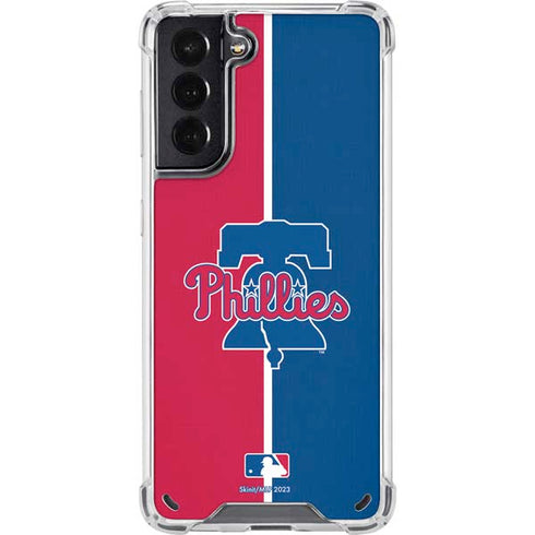 MLB Philadelphia Phillies Split Galaxy S21 5G Clear Case