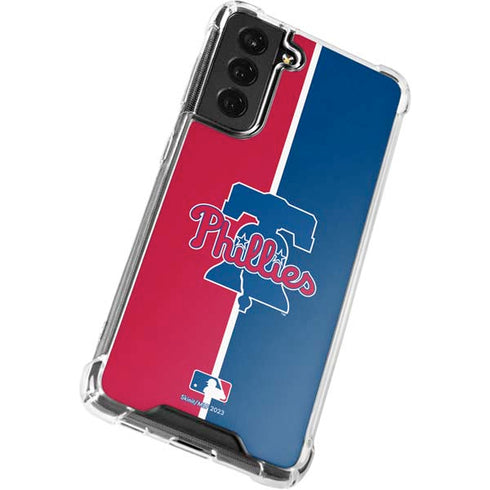 MLB Philadelphia Phillies Split Galaxy S21 FE Clear Case