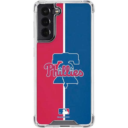 MLB Philadelphia Phillies Split Galaxy S22 Clear Case