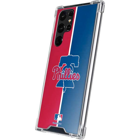 MLB Philadelphia Phillies Split Galaxy S22 Ultra Clear Case