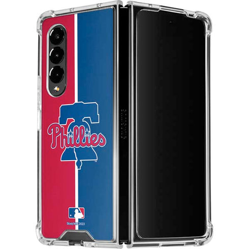 MLB Philadelphia Phillies Split Galaxy Z Fold4 5G Clear Case