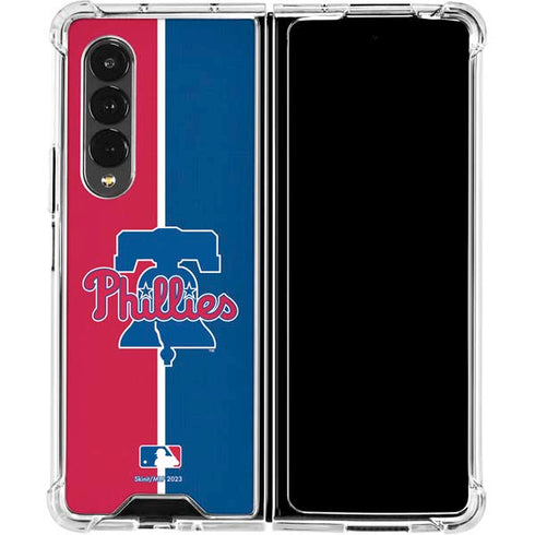 MLB Philadelphia Phillies Split Galaxy Z Fold4 5G Clear Case