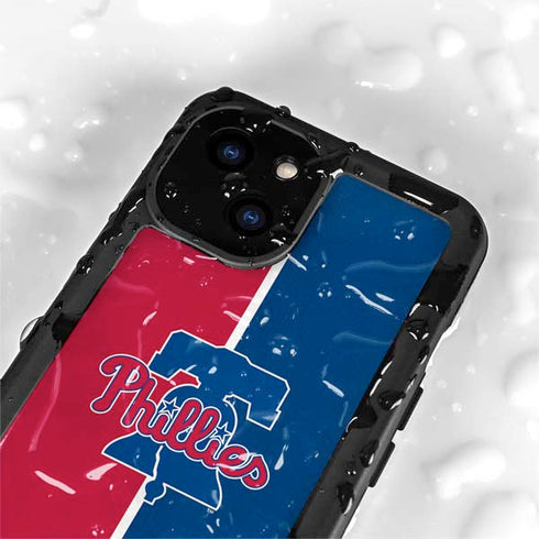 MLB Philadelphia Phillies Split iPhone 13 Mini Waterproof Case