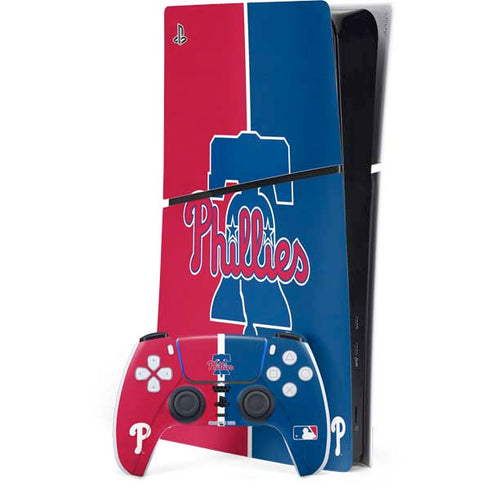 MLB Philadelphia Phillies Split PS5 Slim Digital Edition Console Skin