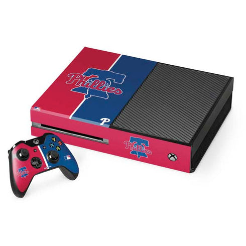 MLB Philadelphia Phillies Split Xbox One Console and Controller Bundle Skin