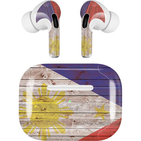 Philippines Flag Dark Wood AirPods Pro 2nd Gen Skin