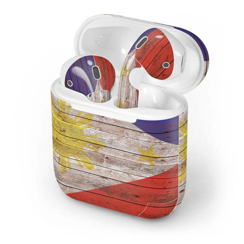 Philippines Flag Dark Wood Apple AirPods Skin