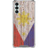 Philippines Flag Dark Wood Galaxy A13 5G Clear Case