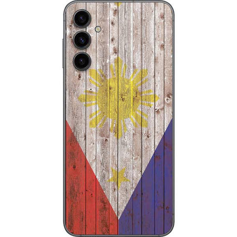 Philippines Flag Dark Wood Galaxy A14 5G Skin