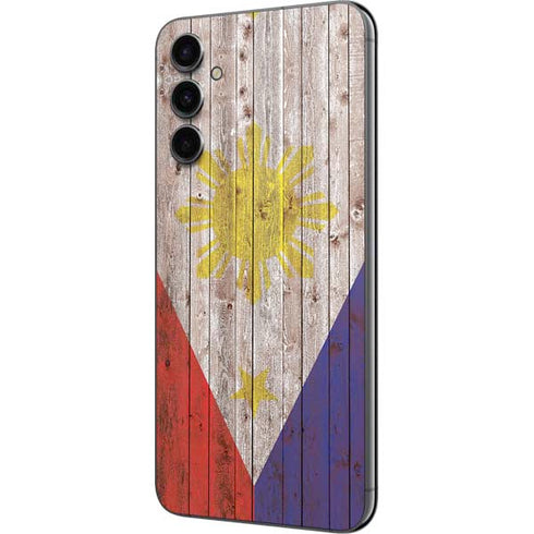 Philippines Flag Dark Wood Galaxy A14 5G Skin