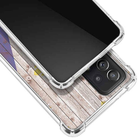 Philippines Flag Dark Wood Galaxy A52 5G Clear Case