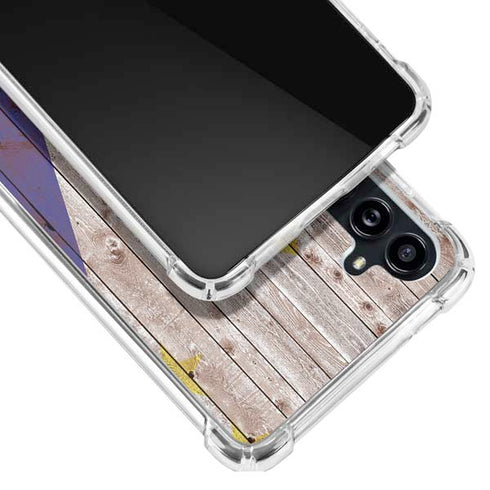 Philippines Flag Dark Wood Galaxy A54 5G Clear Case