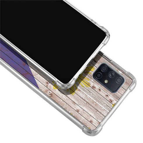 Philippines Flag Dark Wood Galaxy A71 5G Clear Case