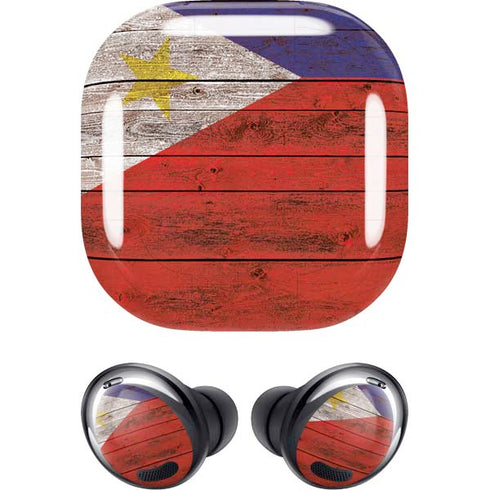 Philippines Flag Dark Wood Galaxy Buds Pro Skin