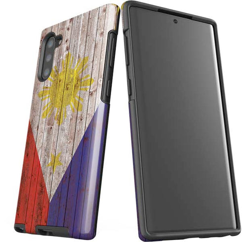 Philippines Flag Dark Wood Galaxy Note 10 Pro Case