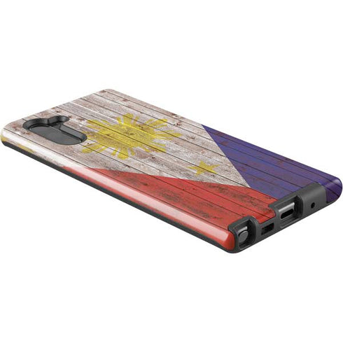 Philippines Flag Dark Wood Galaxy Note 10 Pro Case