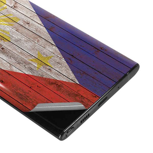 Philippines Flag Dark Wood Galaxy Note 10 Skin