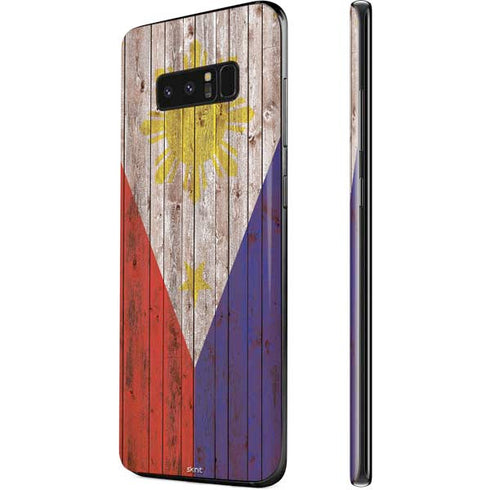 Philippines Flag Dark Wood Galaxy Note 8 Skin