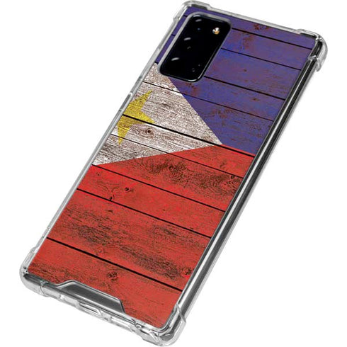 Philippines Flag Dark Wood Galaxy Note20 5G Clear Case