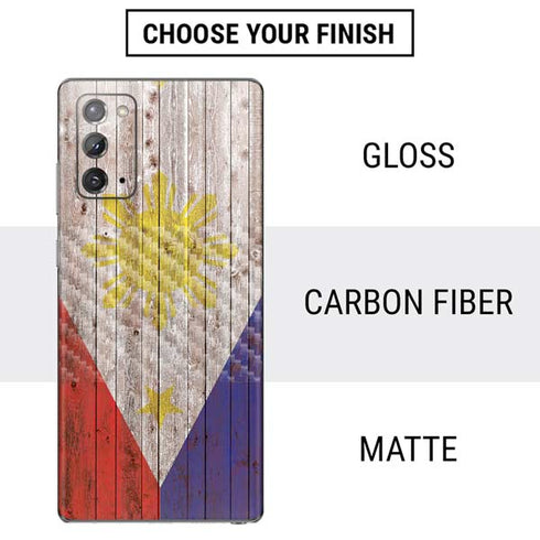 Philippines Flag Dark Wood Galaxy Note20 5G Skin