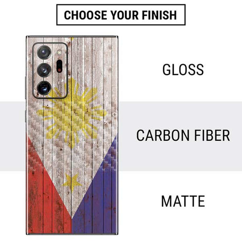 Philippines Flag Dark Wood Galaxy Note20 Ultra 5G Skin