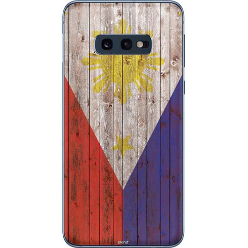 Philippines Flag Dark Wood Galaxy S10e Skin