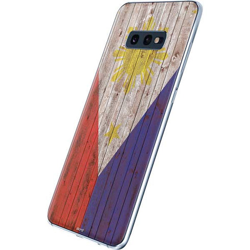 Philippines Flag Dark Wood Galaxy S10e Skin