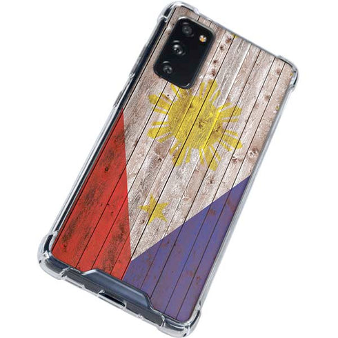 Philippines Flag Dark Wood Galaxy S20 FE Clear Case