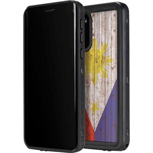 Philippines Flag Dark Wood Galaxy S20 Waterproof Case