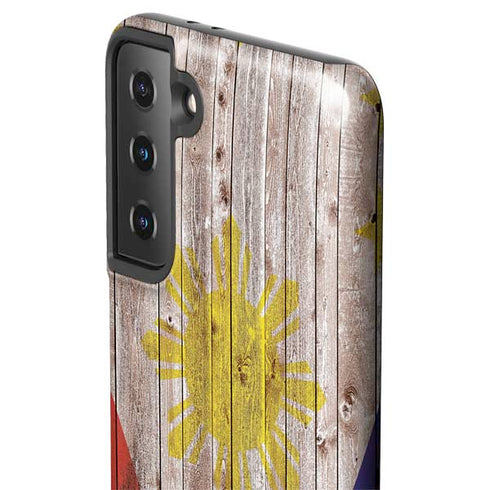Philippines Flag Dark Wood Galaxy S21 Plus 5G Pro Case