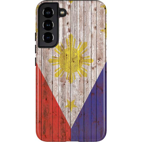 Philippines Flag Dark Wood Galaxy S22 Plus Pro Case