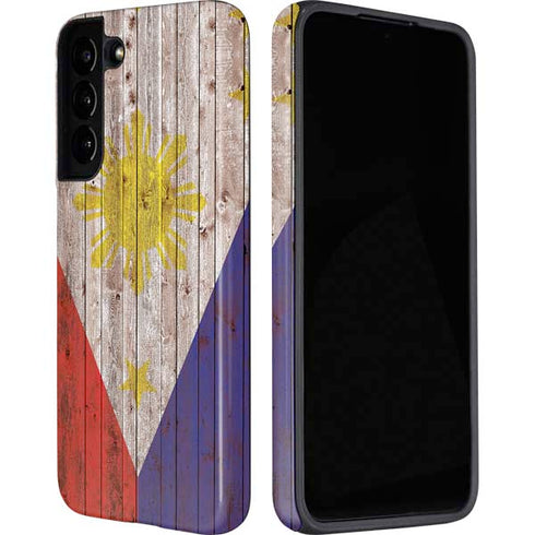 Philippines Flag Dark Wood Galaxy S22 Plus Pro Case
