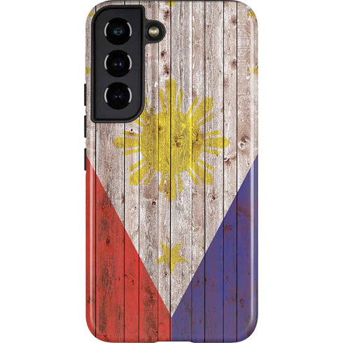 Philippines Flag Dark Wood Galaxy S22 Pro Case