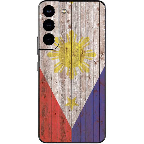 Philippines Flag Dark Wood Galaxy S22 Skin