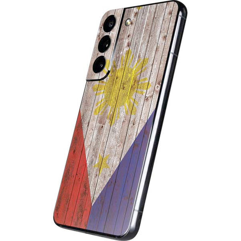 Philippines Flag Dark Wood Galaxy S22 Skin