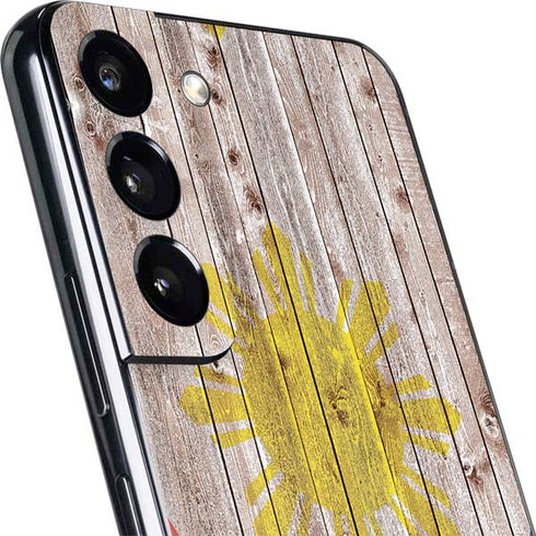 Philippines Flag Dark Wood Galaxy S22 Skin