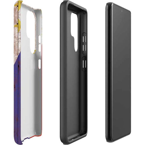 Philippines Flag Dark Wood Galaxy S22 Ultra Pro Case