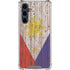 Philippines Flag Dark Wood Galaxy S23 FE Clear Case