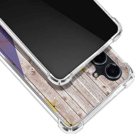 Philippines Flag Dark Wood Galaxy S23 FE Clear Case