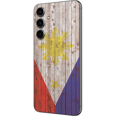 Philippines Flag Dark Wood Galaxy S23 FE Skin