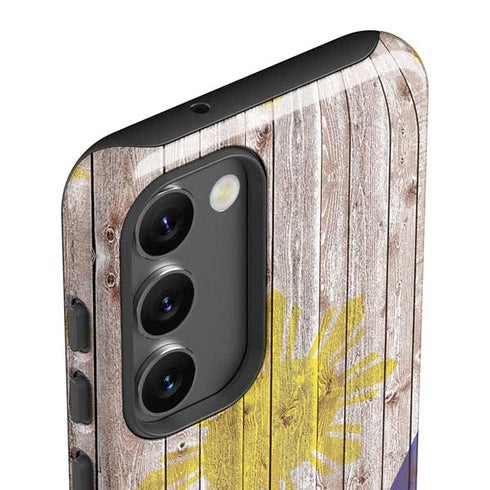 Philippines Flag Dark Wood Galaxy S23 Plus Pro Case