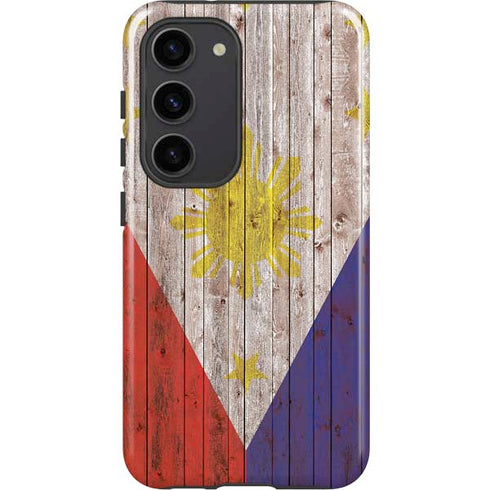 Philippines Flag Dark Wood Galaxy S23 Pro Case