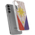 Philippines Flag Dark Wood Galaxy S24 Plus Clear Case