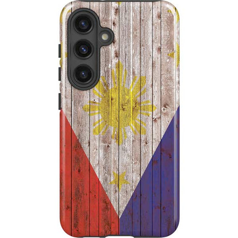 Philippines Flag Dark Wood Galaxy S24 Plus Impact Case
