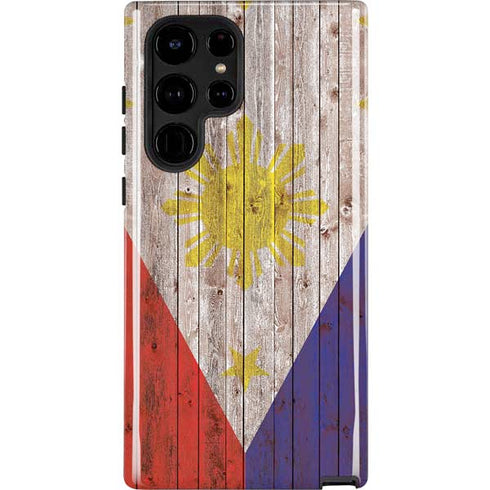 Philippines Flag Dark Wood Galaxy S24 Ultra Impact Case